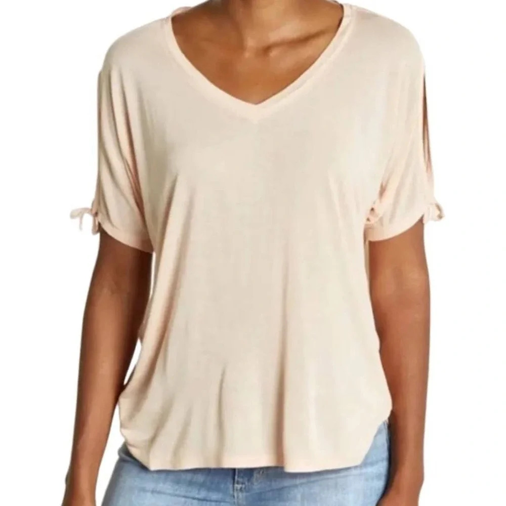 All Saints Women's Size XS Light Pink Kay Tee Shirt v6x